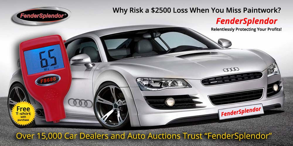 Why risk a $2500 loss when you miss paintwork? Over 15,000 Car Dealers and Auto Auctions Trust FendorSplendor to protect their profits.